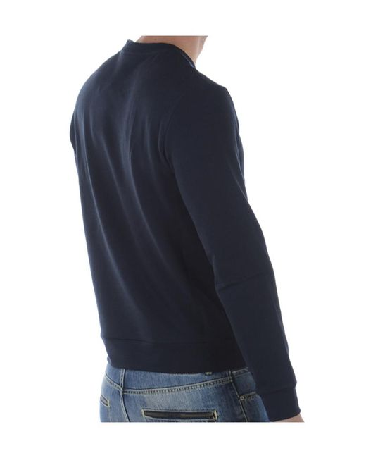 Emporio Armani Blue Long-Sleeved Round-Neck Sweater for men