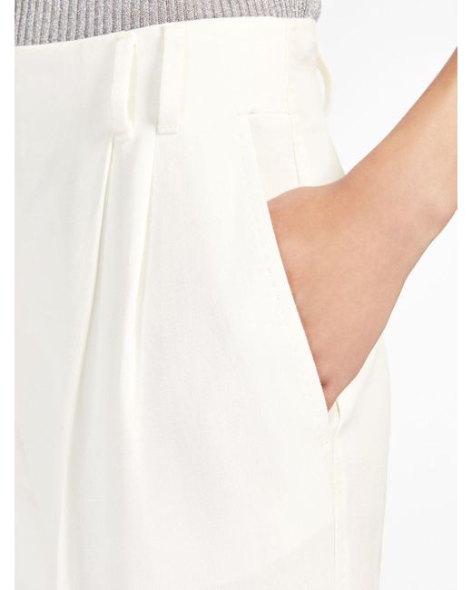 Max Mara White Canvas Carrot-Fit Trousers