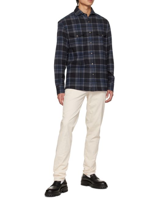 Brunello Cucinelli Natural Italian-Fit Gabardine Trousers for men