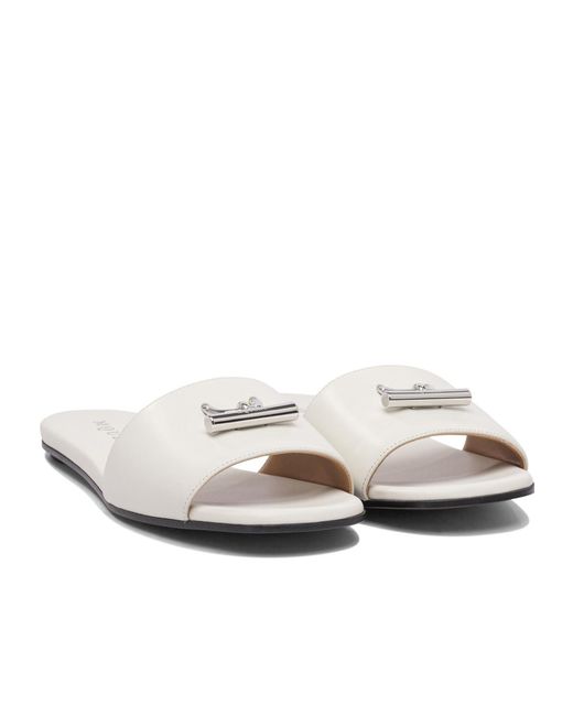 McQueen White T-Bar Slip-On Slides