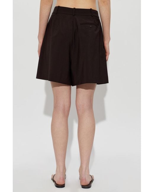 Lacoste Black Pleated-Design Tailored Shorts