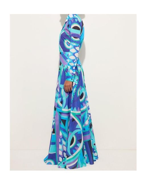 Emilio Pucci Blue Pucci Geometric Print Shirt