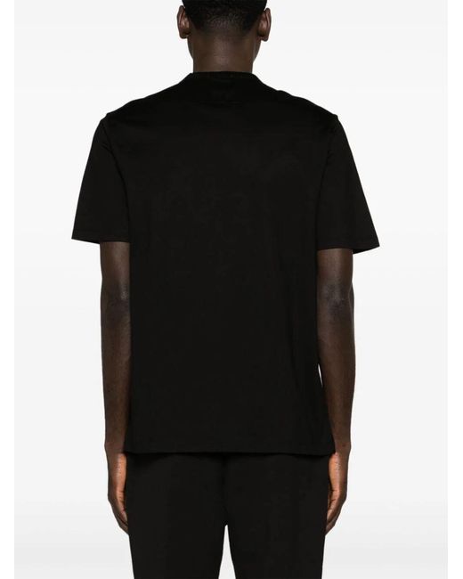 C P Company Black Logo-Appliqué Crewneck T-Shirt for men