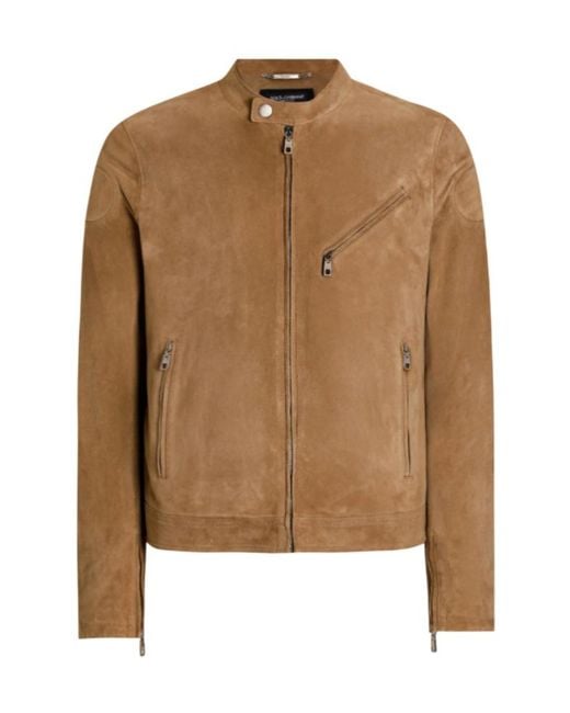 Dolce & Gabbana Brown Zip Up Jacket for men