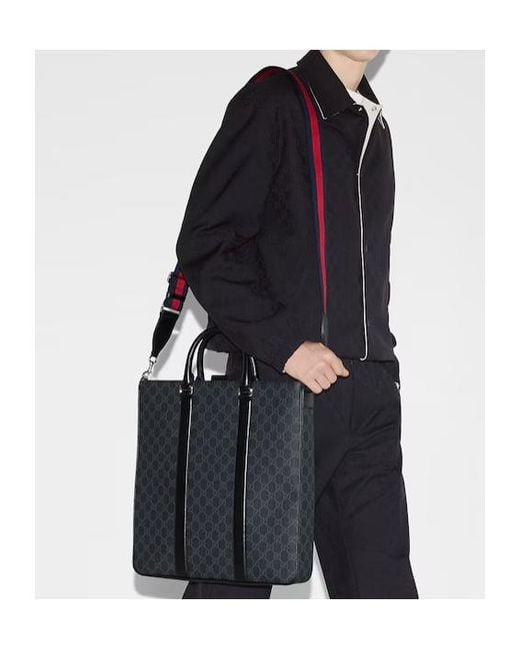 Gucci Black Gg Medium Shopping Bag for men