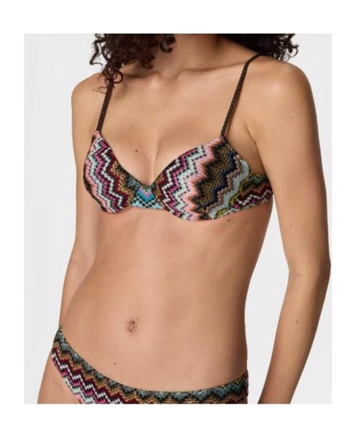 Missoni Multicolor Pixelated Zigzag Balconette Bikini