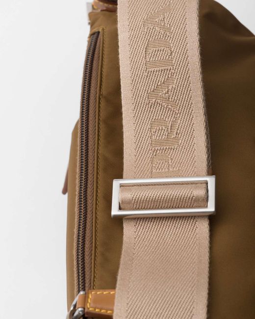Prada Brown Re-Nylon Triangle-Logo Shoulder Bag for men