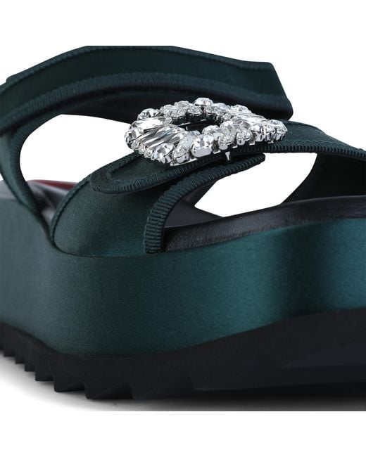 Roger Vivier Green Embellished Sandals