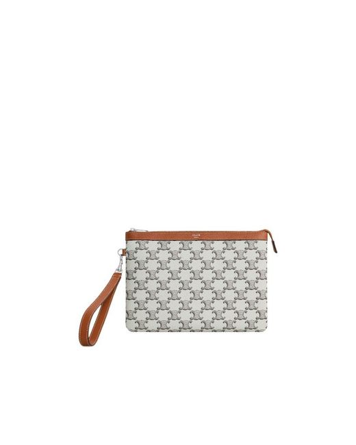 Céline White Pouch With Strap for men
