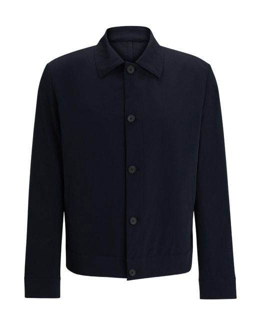 Boss Blue Long-Sleeved Casual Jacket for men