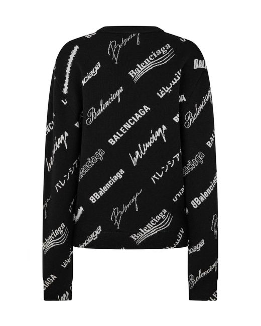 Balenciaga Black Logomania Crew Sweater