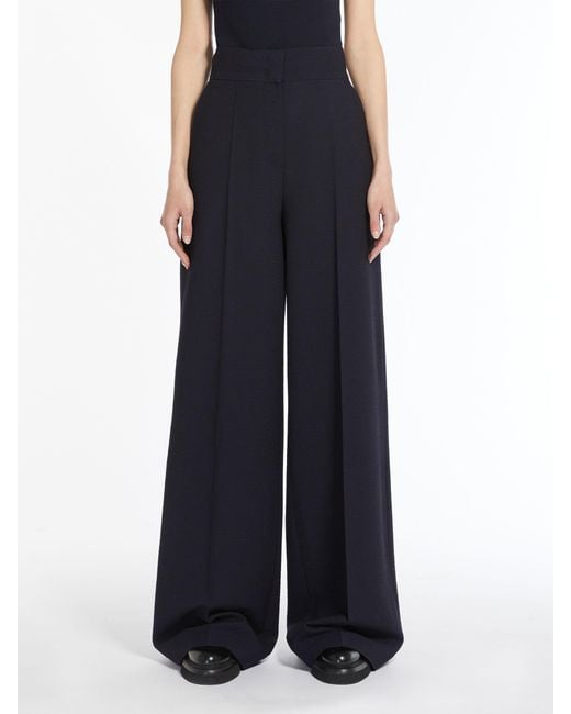 Max Mara Blue High Waisted Straight Leg Trousers