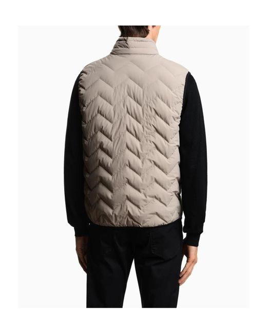 Emporio Armani Gray Chevron Zip Gilet for men