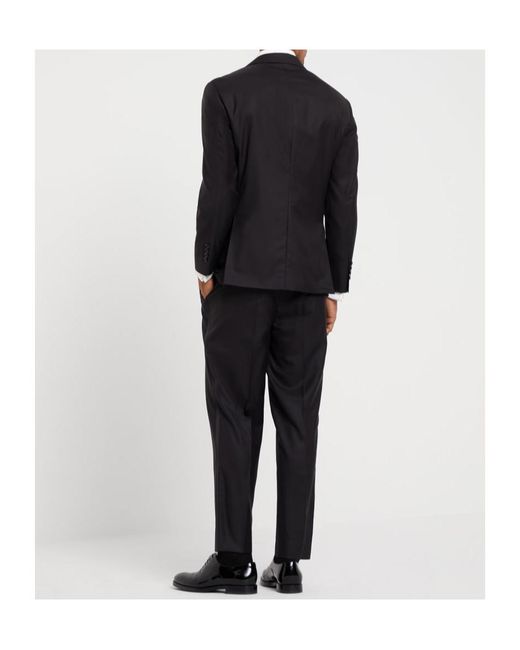 Brunello Cucinelli Black Single-Breasted Wool Suit for men