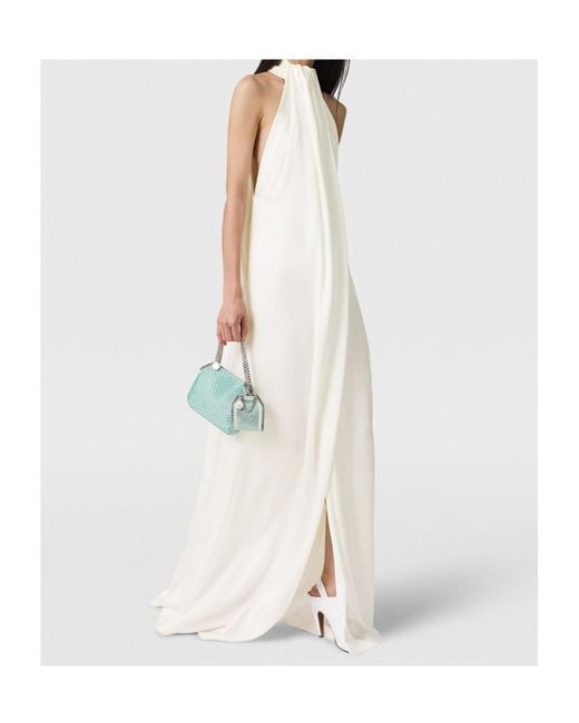 Stella McCartney Halterneck Panel Maxi Dress in White | Lyst