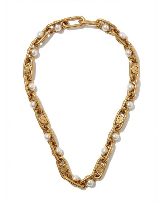 Gucci Metallic Necklace With Mobile Pearls