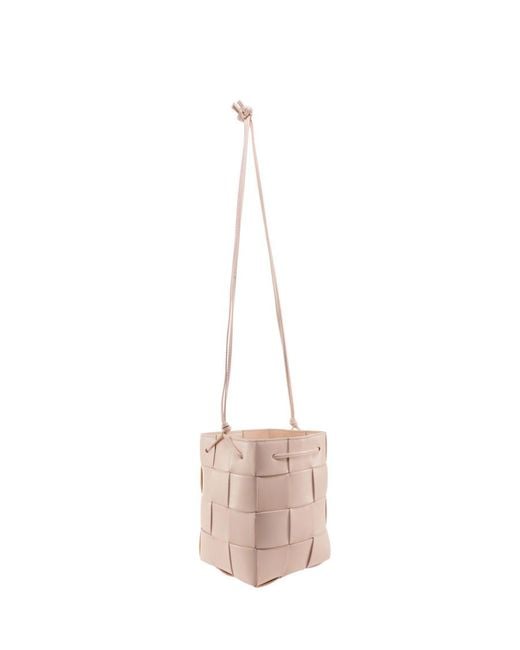 Bottega Veneta Natural Cassette Intrecciato Bucket Bag