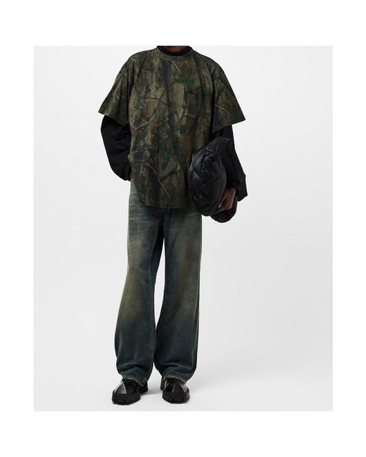 Balenciaga Green Logo Regular Fit T-Shirt for men