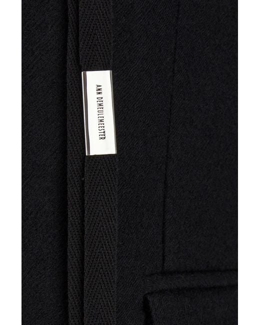 Ann Demeulemeester Black Double-Breasted Blazer for men