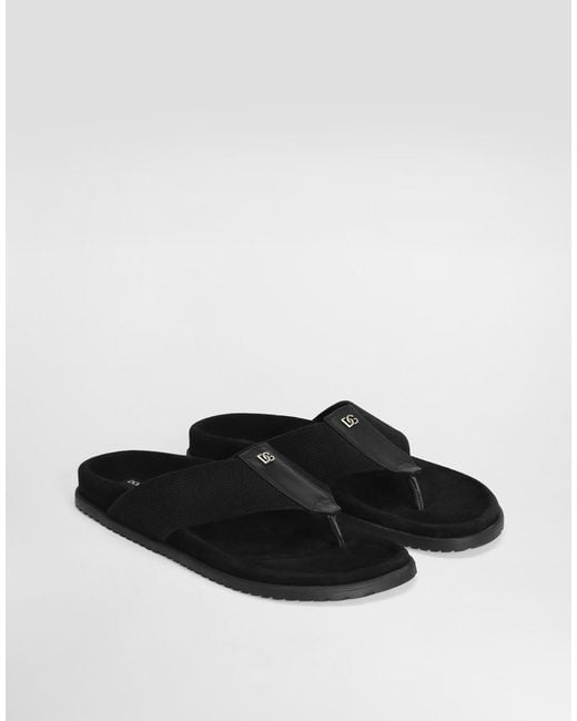 Dolce & Gabbana Multicolor Logo Plaque Flip-Flops for men