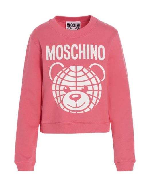 Moschino Pink Logo-Print Detail Sweatshirt