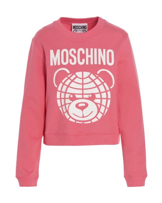 Moschino Pink Logo-Print Detail Sweatshirt