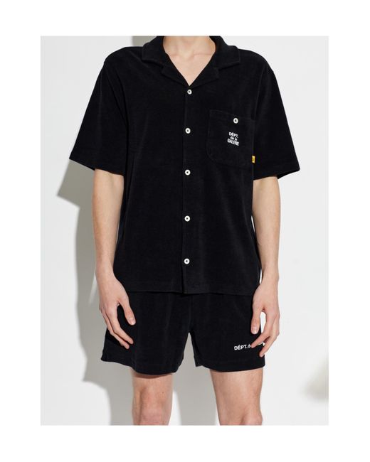 GALLERY DEPT. Black Camp Collar Short Sleeve Shirt for men