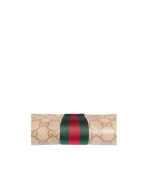 Gucci White Web Striped Long Wallet