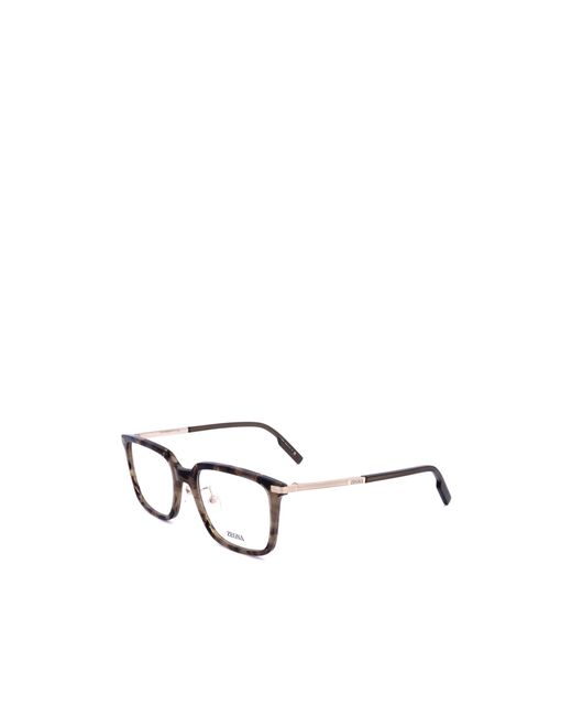 Zegna White Square Frame Glasses for men