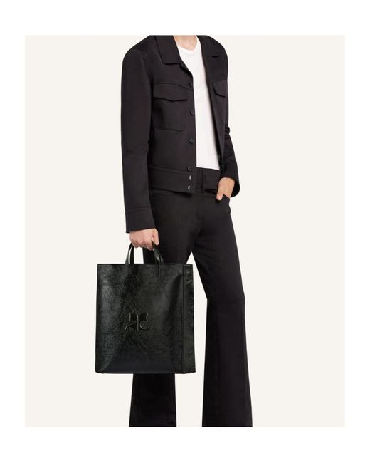 Courreges Black Naplack Tote Bag for men