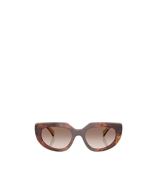 Prada Pink Eyewear Oval Frame Sunglasses