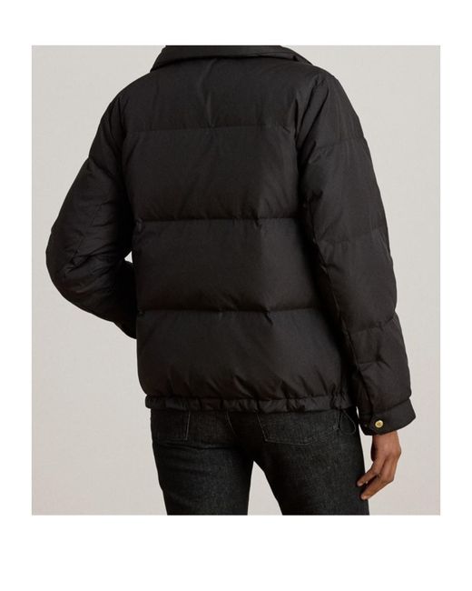 Ralph Lauren Black Real Leather Shorts Puffer Jacket