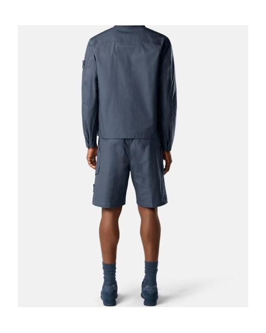Stone Island Blue Ghost Cargo Shorts for men