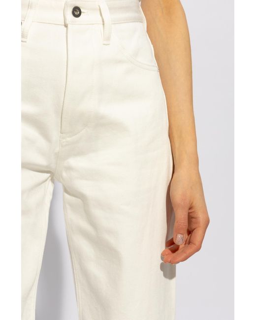 Jil Sander White Mid-Waisted Cropped Jeans