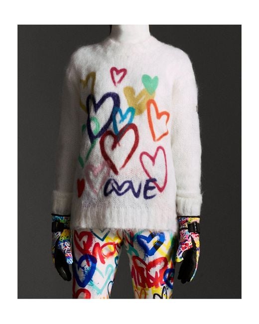 Moncler White Love Details Wool Pullover