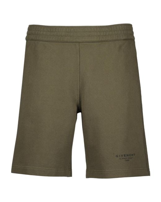 Givenchy Green Logo Printed Bermuda Shorts for men