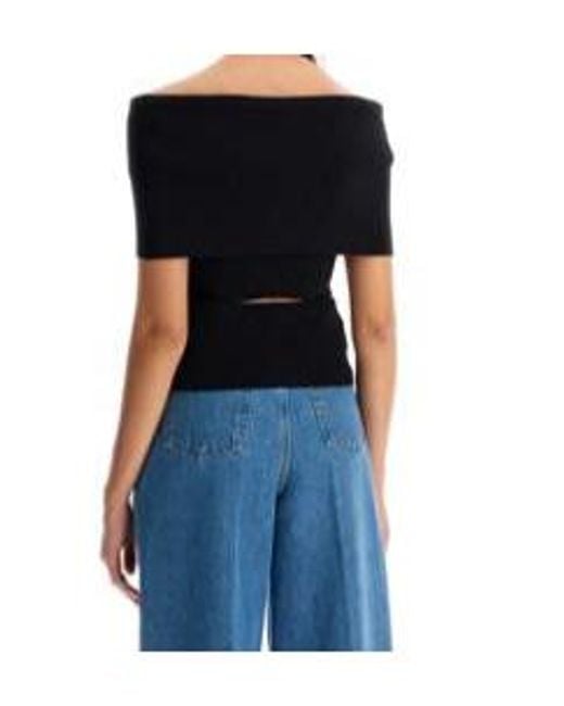 Christopher Esber Black Off-Shoulder Top