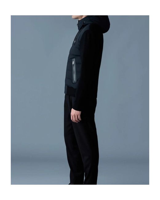 Mackage Blue Long-Sleeved Knitted Down Jacket for men