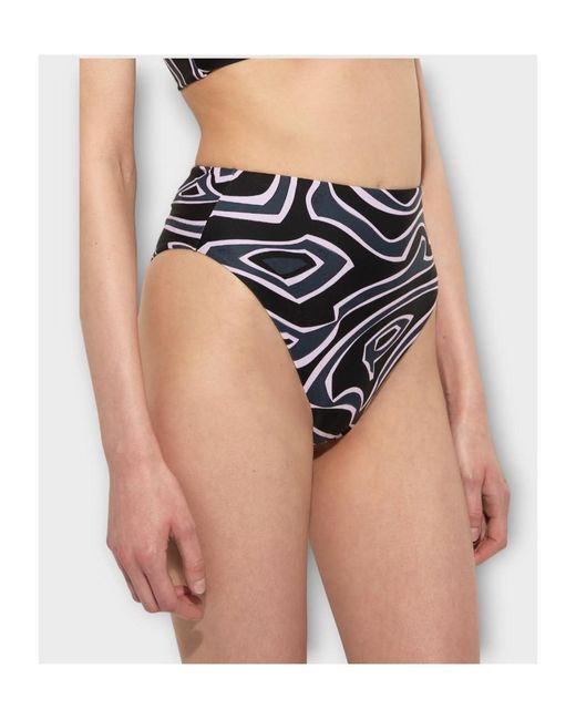 Emilio Pucci Black Pucci Abstract Printed Beachwear Bottoms