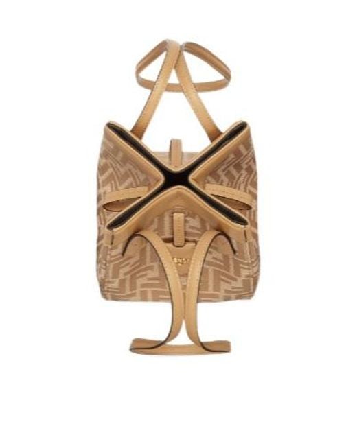 Fendi Metallic Origami Drawstring Mini Bucket Bag