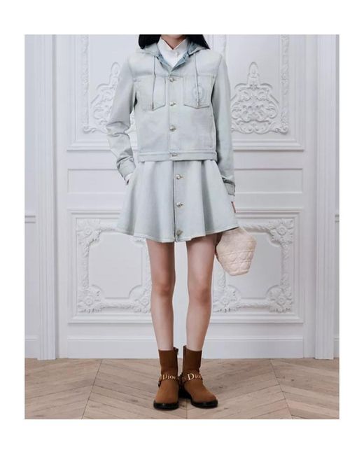 Dior White Medaillon Embroidered Hooded Jacket