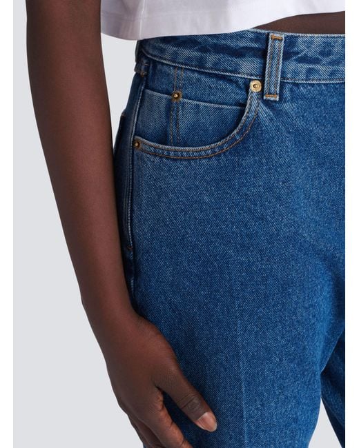 Balmain Blue Straight-Leg Denim Jeans