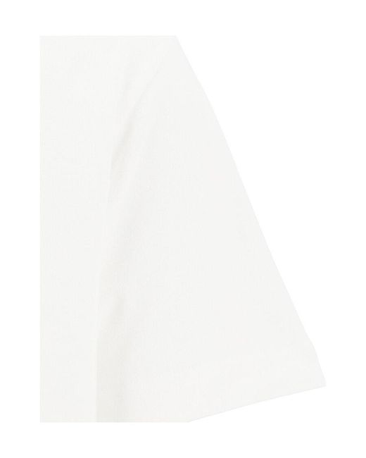Dior White Homme Logo Detailed Crewneck T-Shirt for men