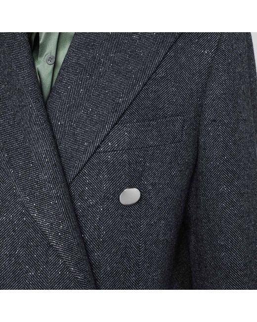Tagliatore Blue Double-Breasted Coat