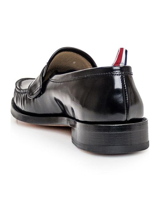 Thom Browne Black Ruched-Detail Slip-On Loafers for men