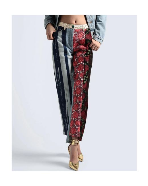 Dolce & Gabbana Blue Printed Casual Trousers