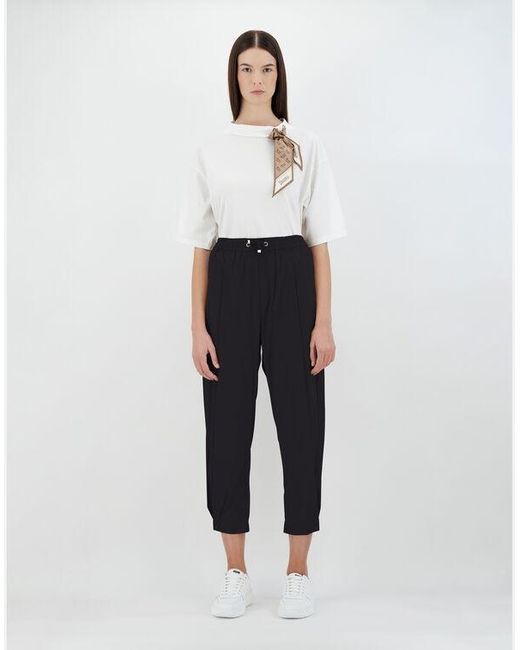 Herno Blue Lightweight Drawstring Cropped Trousers