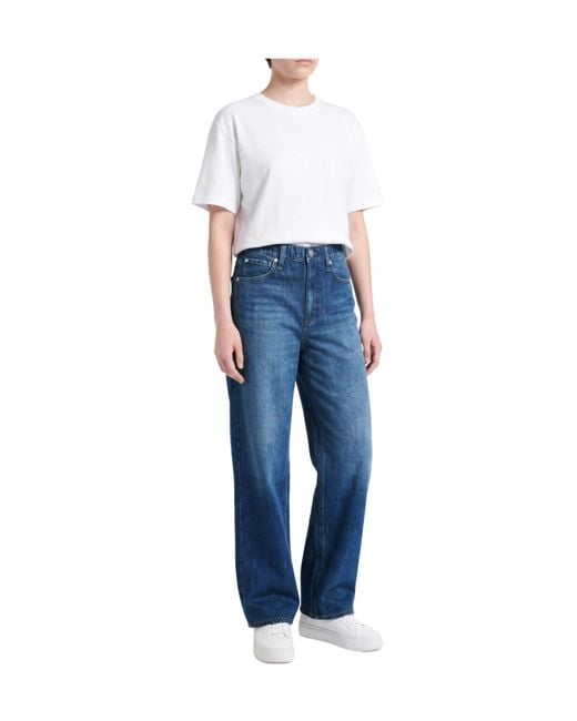 Rag & Bone Blue Straight-Leg Jeans