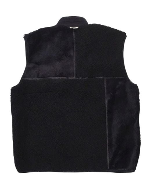 And Wander Black Synthetic Fur Vest for men