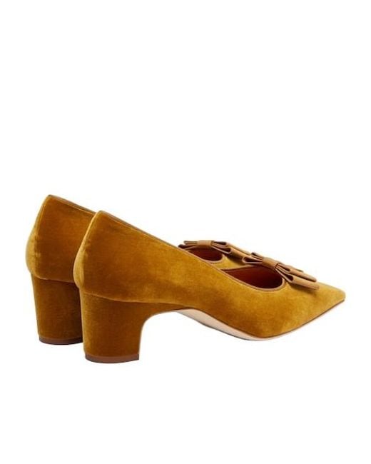 Manolo Blahnik Brown Solid-Color Velvet Pumps